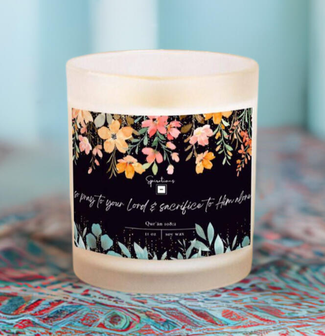 Handcrafted Meditation Candle Sacred Space Creation Kit Mindfulness Practice Essential Soy Wax Glass Container Watercolor Floral Design Premium Quality Construction Peaceful Reflection Aid Daily Wellness Ritual Beautiful Spiritual Gift