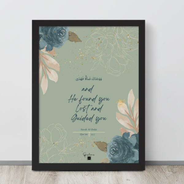 Qurʾān 93:7 Black Framed Poster (12"x16") Qurʾān 93:7 Black Framed Poster (12"x16")